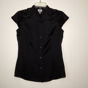 Worthington Women's Black Short Sleeves Blouse
